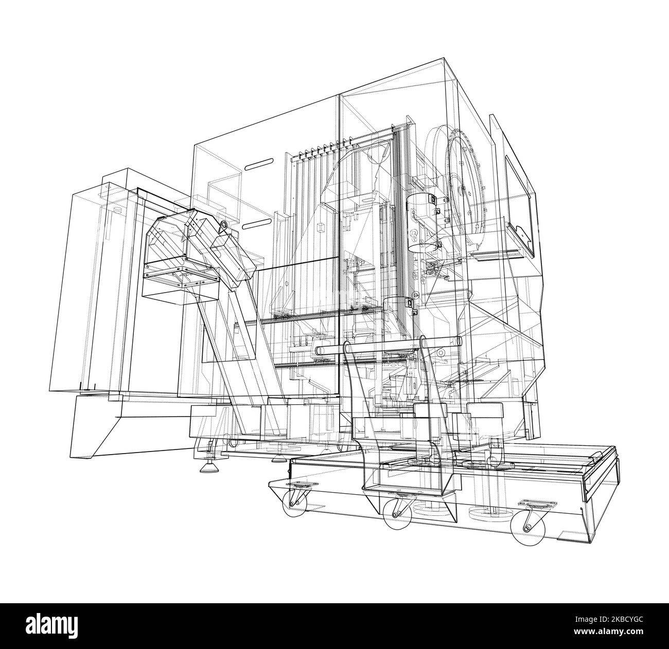 Metalworking CNC milling machine. Vector Stock Vector Image & Art - Alamy