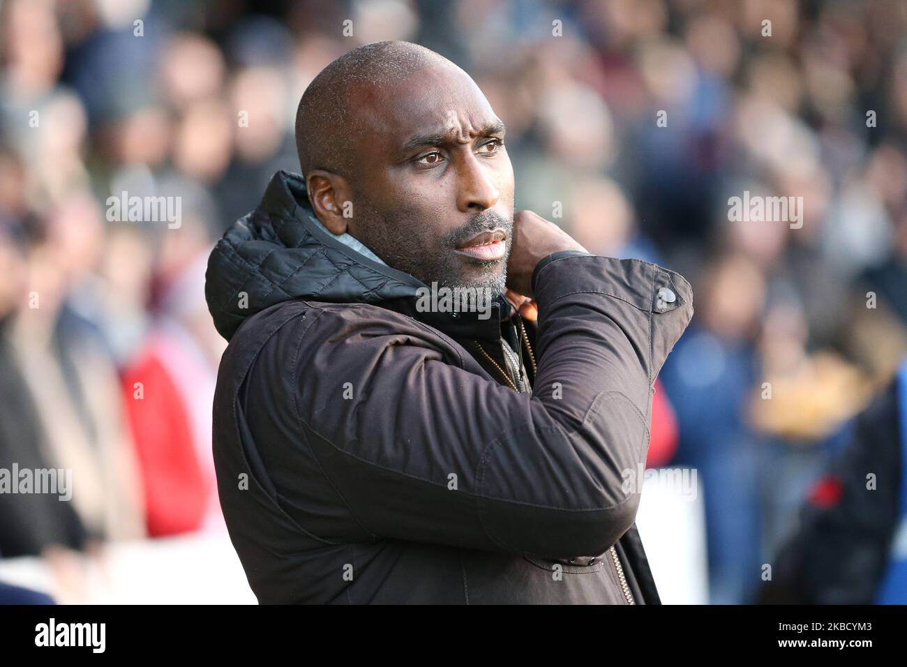 Sol Campbell manager of Southend United during the Sky Bet League 1 match between Southend United and Rotherham United at Roots Hall, Southend on Saturday 14th December 2019. (Photo by Jacques Feeney/MI News/NurPhoto) Stock Photo