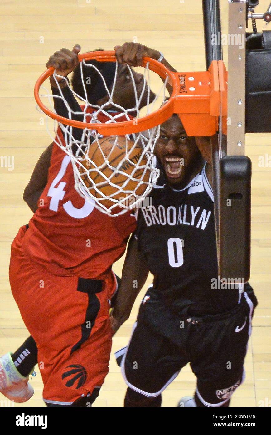 David Nwaba #0 of the Brooklyn Nets puts up a shot during the Toronto Raptors vs Brooklyn Nets NBA regular season game at Scotiabank Arena on December 14, 2019, in Toronto, Canada (Raptors won 110:102) (Photo by Anatoliy Cherkasov/NurPhoto) Stock Photo