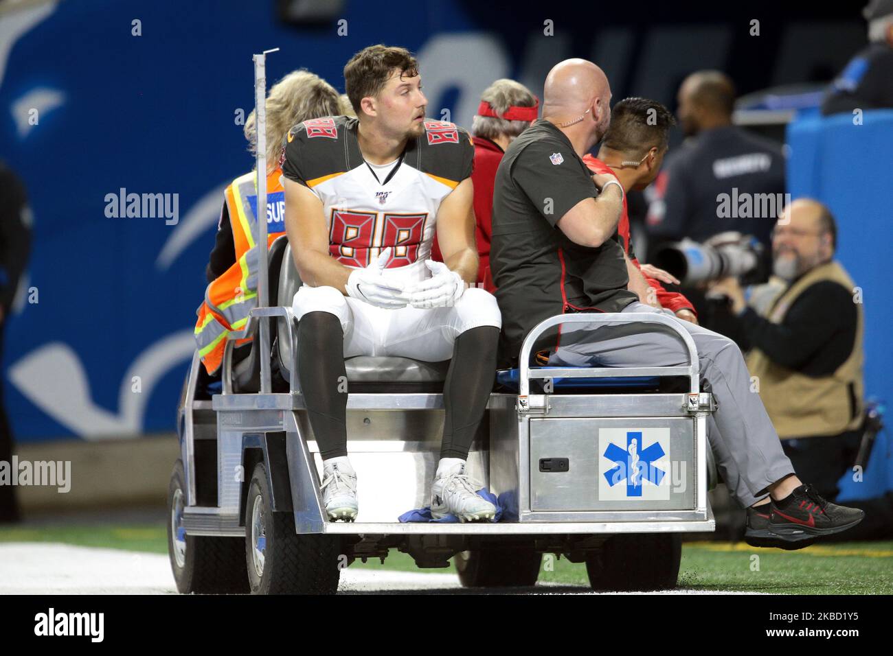 Feleipe Franks trucks defender while working at tight end for