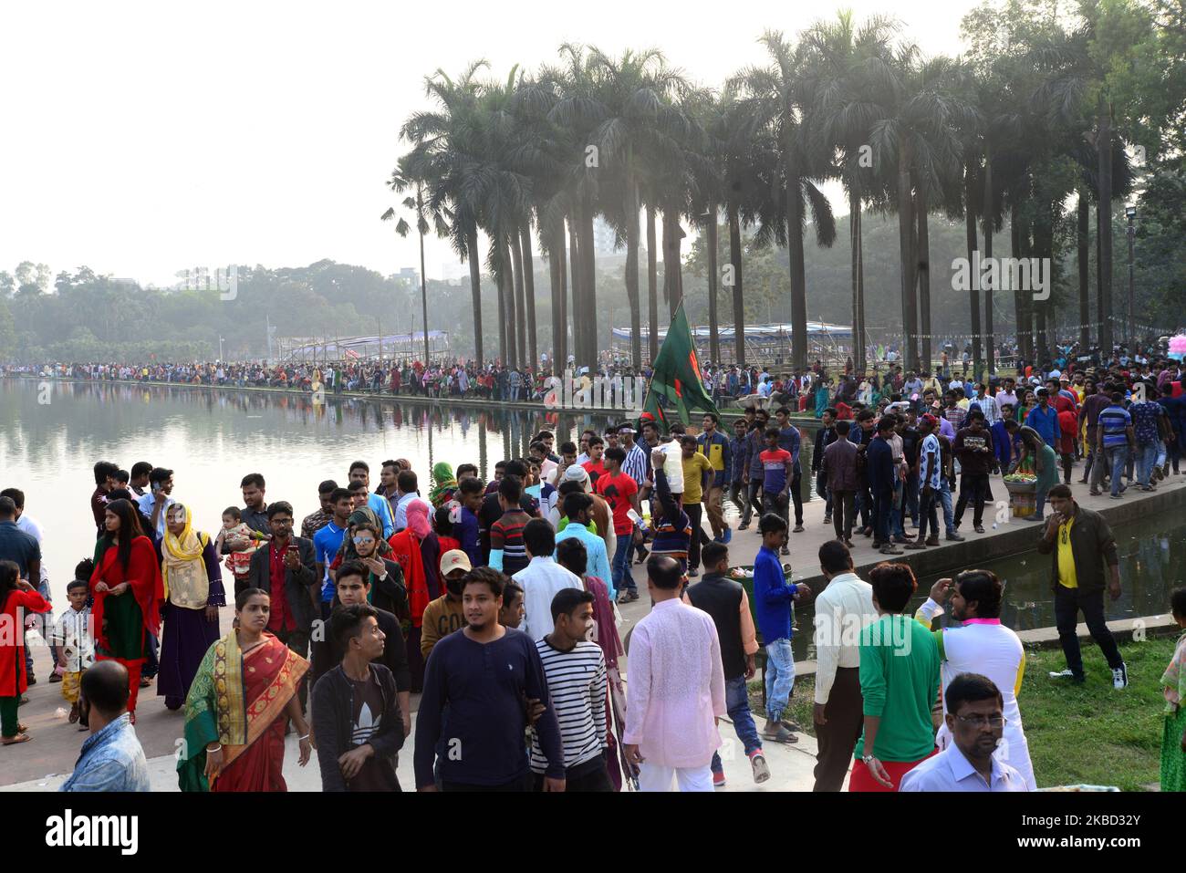 Bangladeshi People goatherd at the Victory Day celebrations ceremony in Dhaka, Bangladesh on December 16, 2019. Bangladesh marks its 49th Victory Day to commemorate the victory of the Allied forces High Command over the Pakistani forces in the Bangladesh Liberation War in 1971. Bangladesh became a free nation on 16 December 1971 after a nine-month bloody war with Pakistan. (Photo by Mamunur Rashid/NurPhoto) Stock Photo