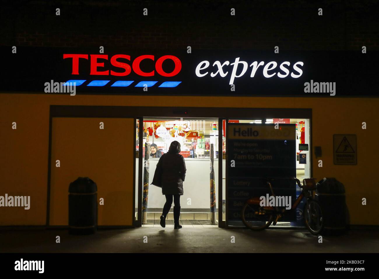 Tesco Express store in London, United Kingdom, on 11 December, 2019. (Photo by Beata Zawrzel/NurPhoto) Stock Photo