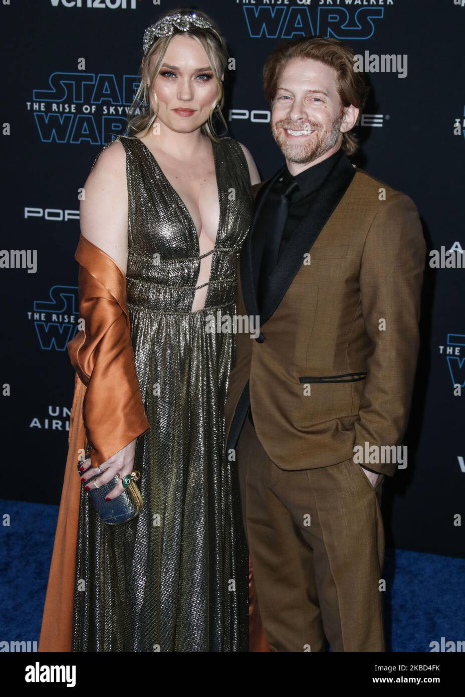 HOLLYWOOD, LOS ANGELES, CALIFORNIA, USA - DECEMBER 16: Clare Grant and Seth Green arrive at the World Premiere Of Disney's 'Star Wars: The Rise Of Skywalker' held at the El Capitan Theatre on December 16, 2019 in Hollywood, Los Angeles, California, United States. (Photo by Xavier Collin/Image Press Agency/NurPhoto) Stock Photo