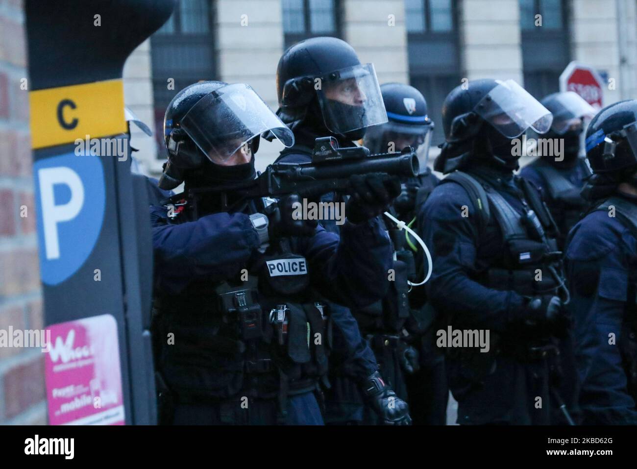 Riot police control during a demonstration on December 17, 2019 in ...