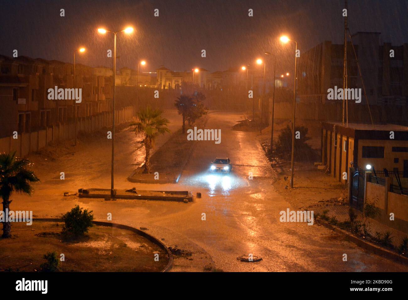 Cairo, Egypt, October 25 2022 foggy unclear scene of the streets due