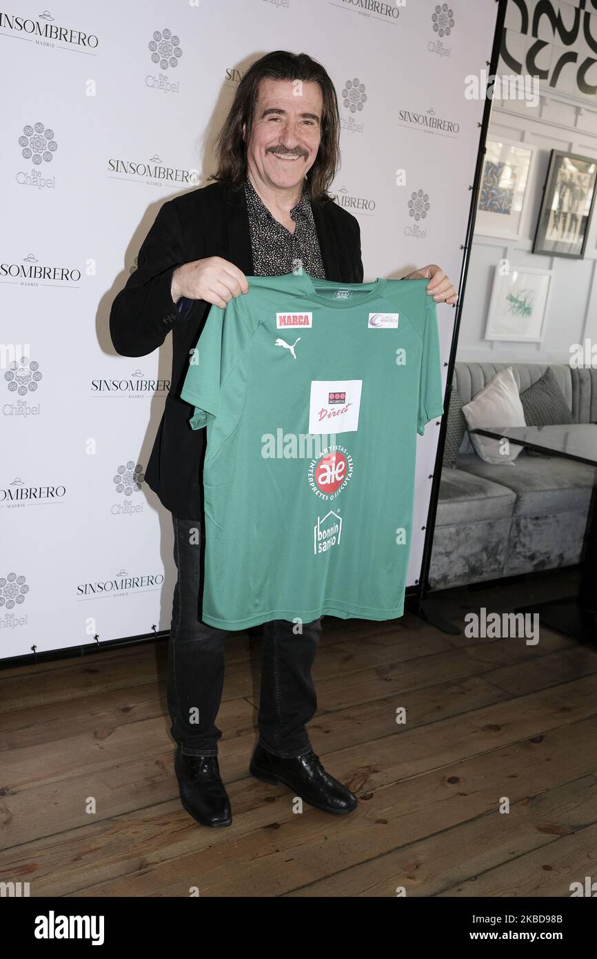 panish musician Luis Cobos attends 'Artist Vs Celebrities' charity football match photocall at Sinsombrero Restaurant on December 20, 2019 in Madrid, Spain. (Photo by Oscar Gonzalez/NurPhoto) Stock Photo
