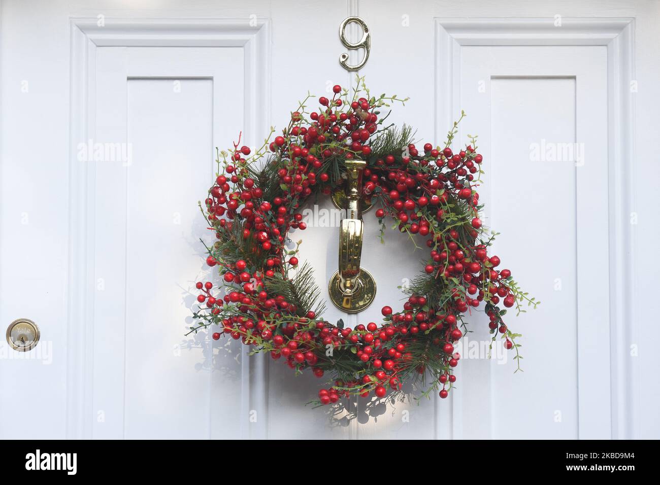 Christmas wreath seen on a door in Ranelagh. On Friday, December 20