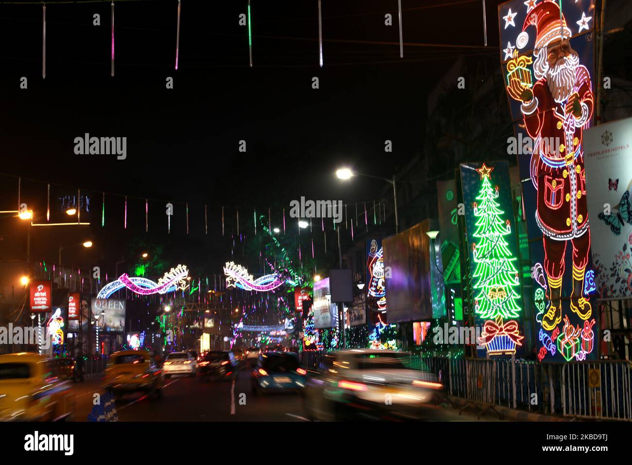 Lighting decoration kolkata park street hires stock photography and