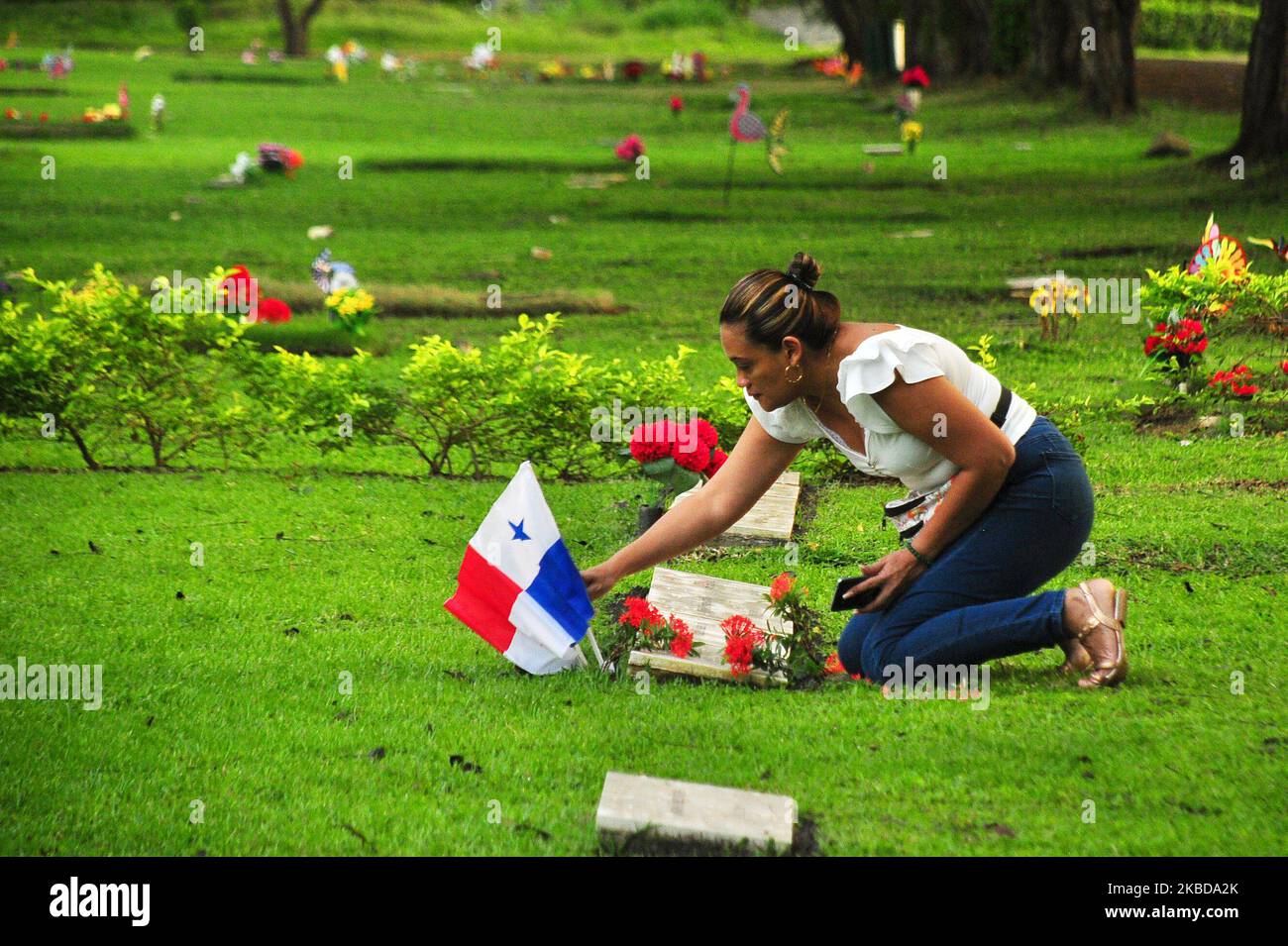 Panama, December 20, 2019. For the first time since the conflct the panamanian goverment declares a national day of mourning for the 30 yaer aniversary of the United States invasion of Panama in december 20 of 1989 to capture general Manuel Antonio Noriega ruler of the country acussed of drugs traficking to face trial in Miami. President Laurentino Cortizo join the survivors and relatives of the deaths in the ceremony in the graveyard and group of protesters remember the day in the Chorrillo town village one of the most demaged during the conflict (Photo by Adriano Duff/NurPhoto) Stock Photo