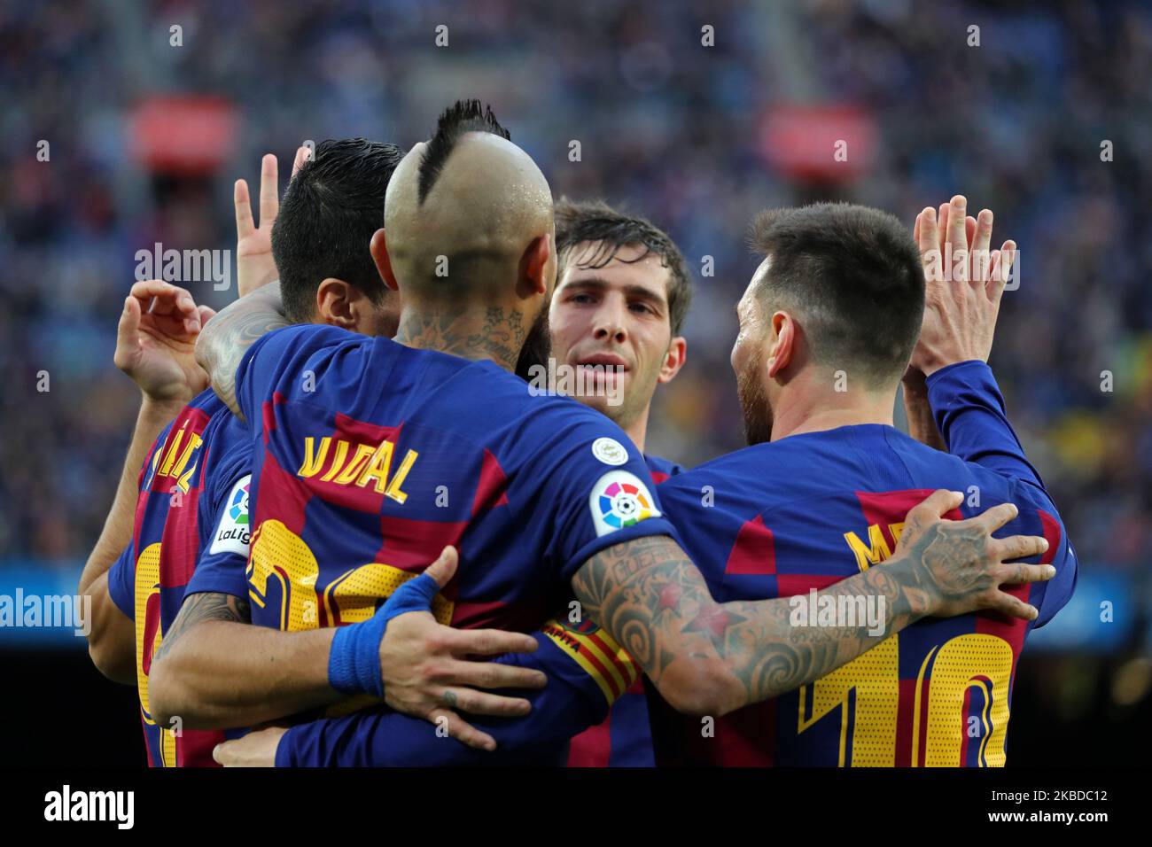 Arturo Vidal goal celebration during the match between FC Barcelona and Deportivo Alaves corresponding to the week 18 of the Liga Santander played at the Camp Nou Stadium on 21th December 2019
