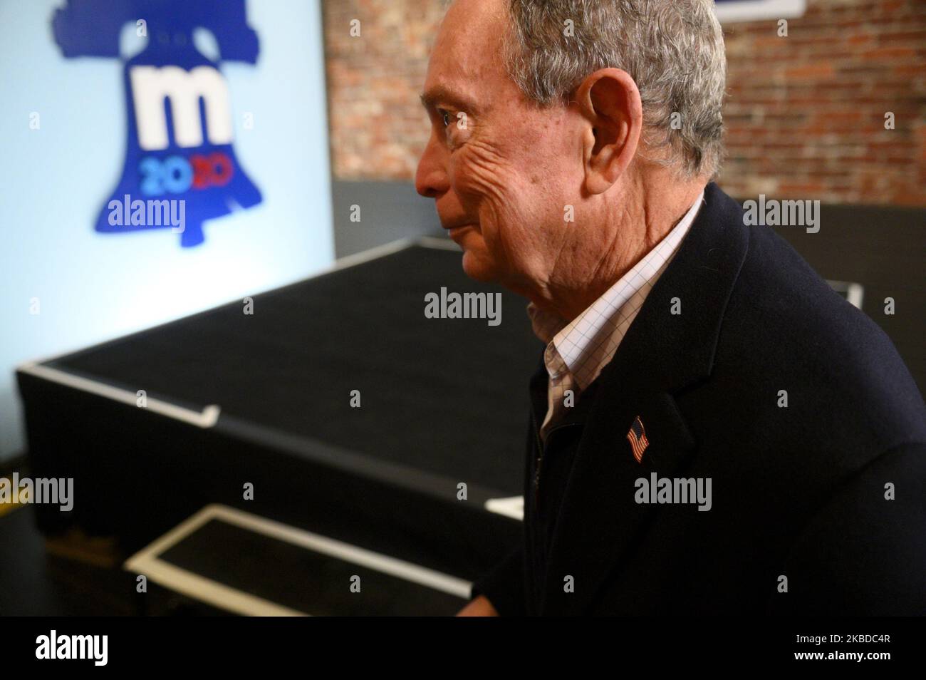 Former NYC Mayor and democratic presidential candidate Michael Bloomberg departs the opening of the local campaign field office in Philadelphia, PA, on December 21, 2019. (Photo by Bastiaan Slabbers/NurPhoto) Stock Photo