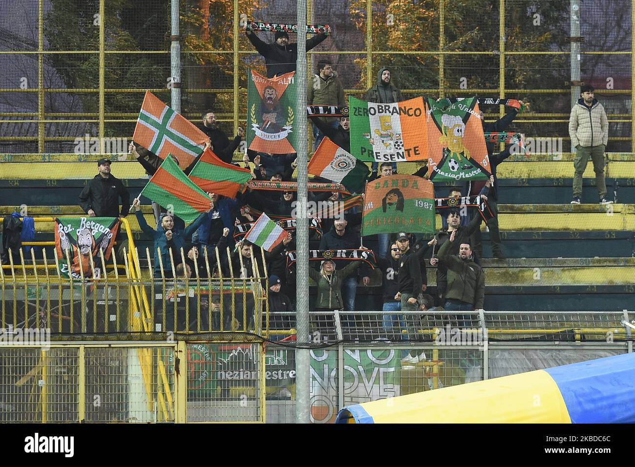 Supporters of Venezia during the Serie B match between Juve Stabia and Venezia at Stadio Romeo Menti Castellammare di Stabia Italy on 21 December 2019. (Photo by Franco Romano/NurPhoto) Stock Photo