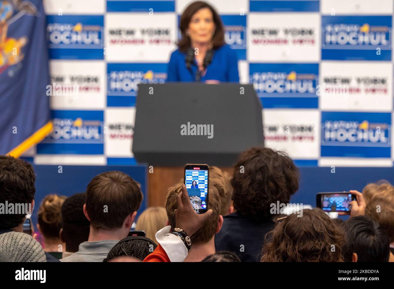 NEW YORK, NEW YORK NOVEMBER 03 New York Governor Kathy Hochul speaks