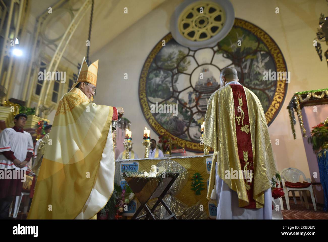 Catholics priests and nuns performing holy rituals for the Holy Mass ...