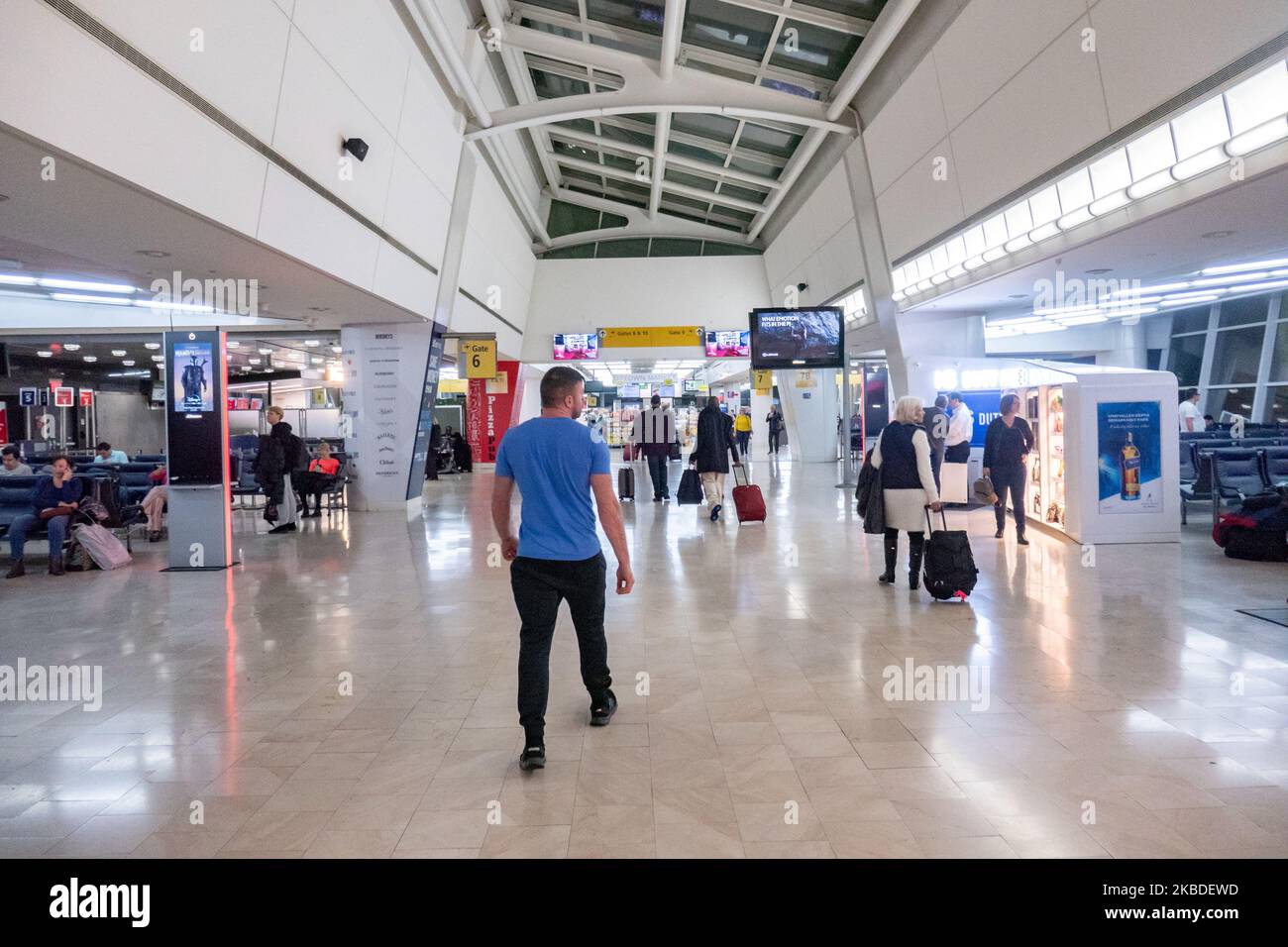 Inside the gate hall area of Terminal 1, waiting rooms, gates, seats