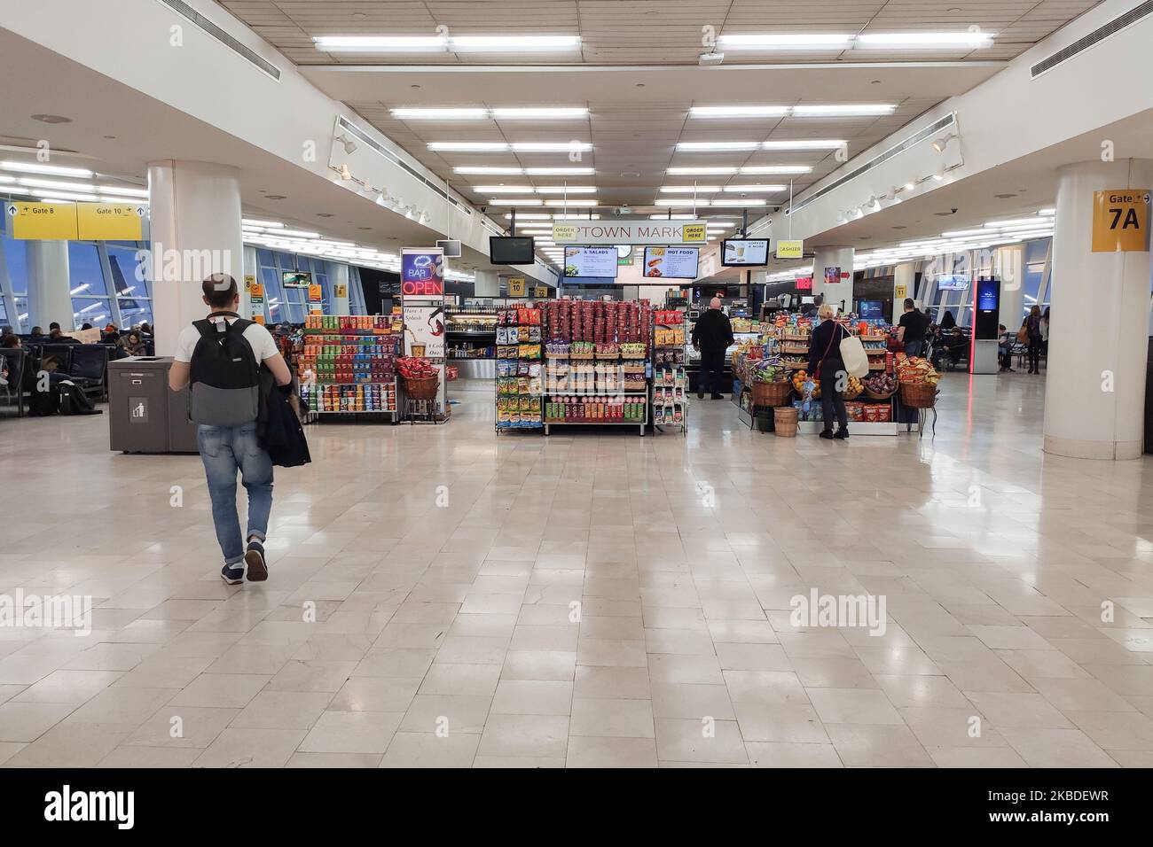 Inside the gate hall area of Terminal 1, waiting rooms, gates, seats