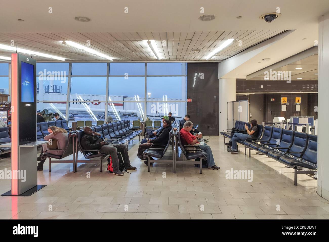 Inside the gate hall area of Terminal 1, waiting rooms, gates, seats