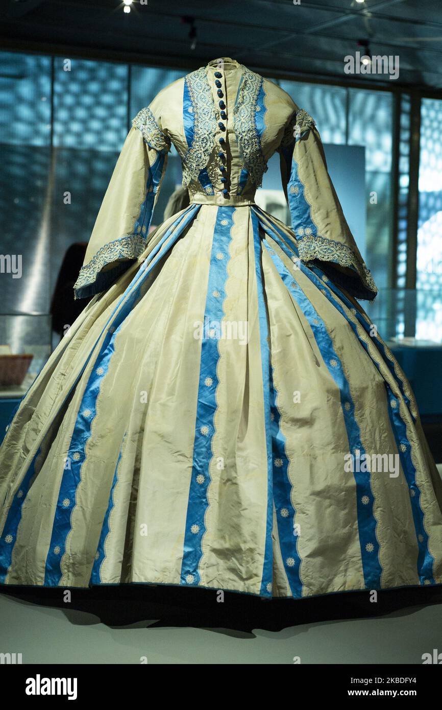 Vintage costumes are exhibited during the Exhibition, EXTRA MODA The birth  of the fashion press in Spain, in the Costume Museum of Madrid December 26,  2019. Spain (Photo by Oscar Gonzalez/NurPhoto Stock