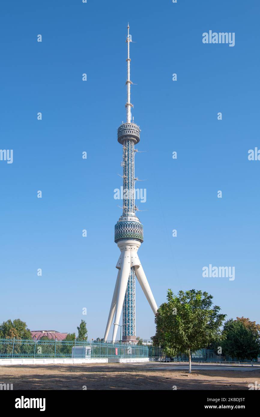 TASHKENT, UZBEKISTAN - SEPTEMBER 04, 2022: Tashkent TV tower on a sunny September morning Stock Photo