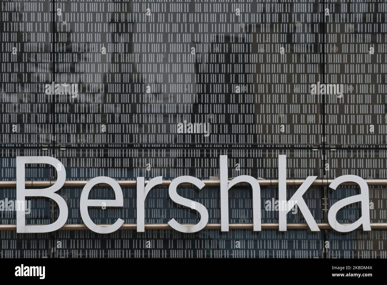 Bershka logo seen outside the Galeria Krakowska shoping mall. On Monday, December 17, 2019, in Krakow, Poland. (Photo by Artur Widak/NurPhoto) Stock Photo