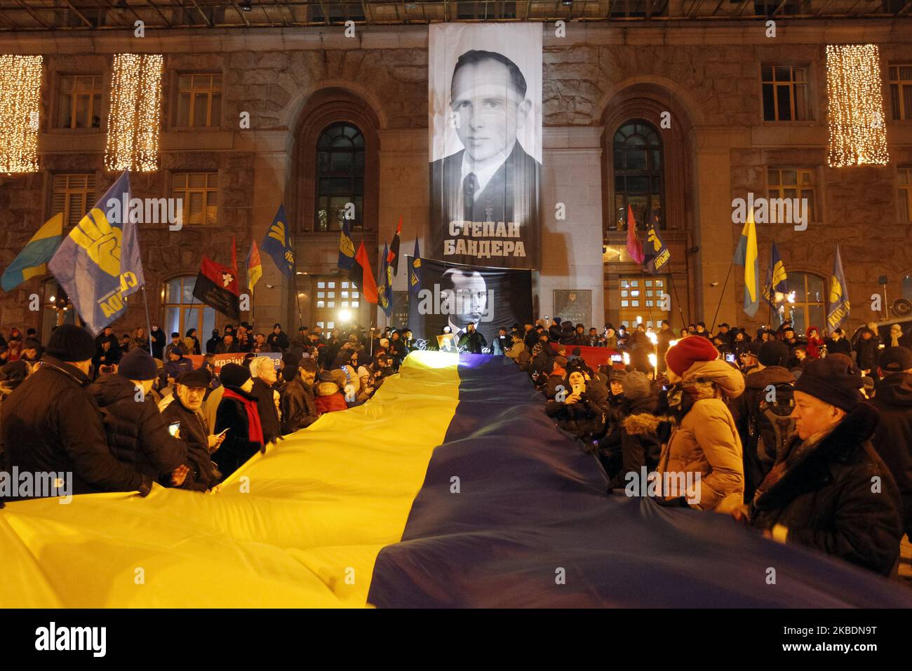 Ukrainians attend a torchlight procession dedicated to the 111th of ...