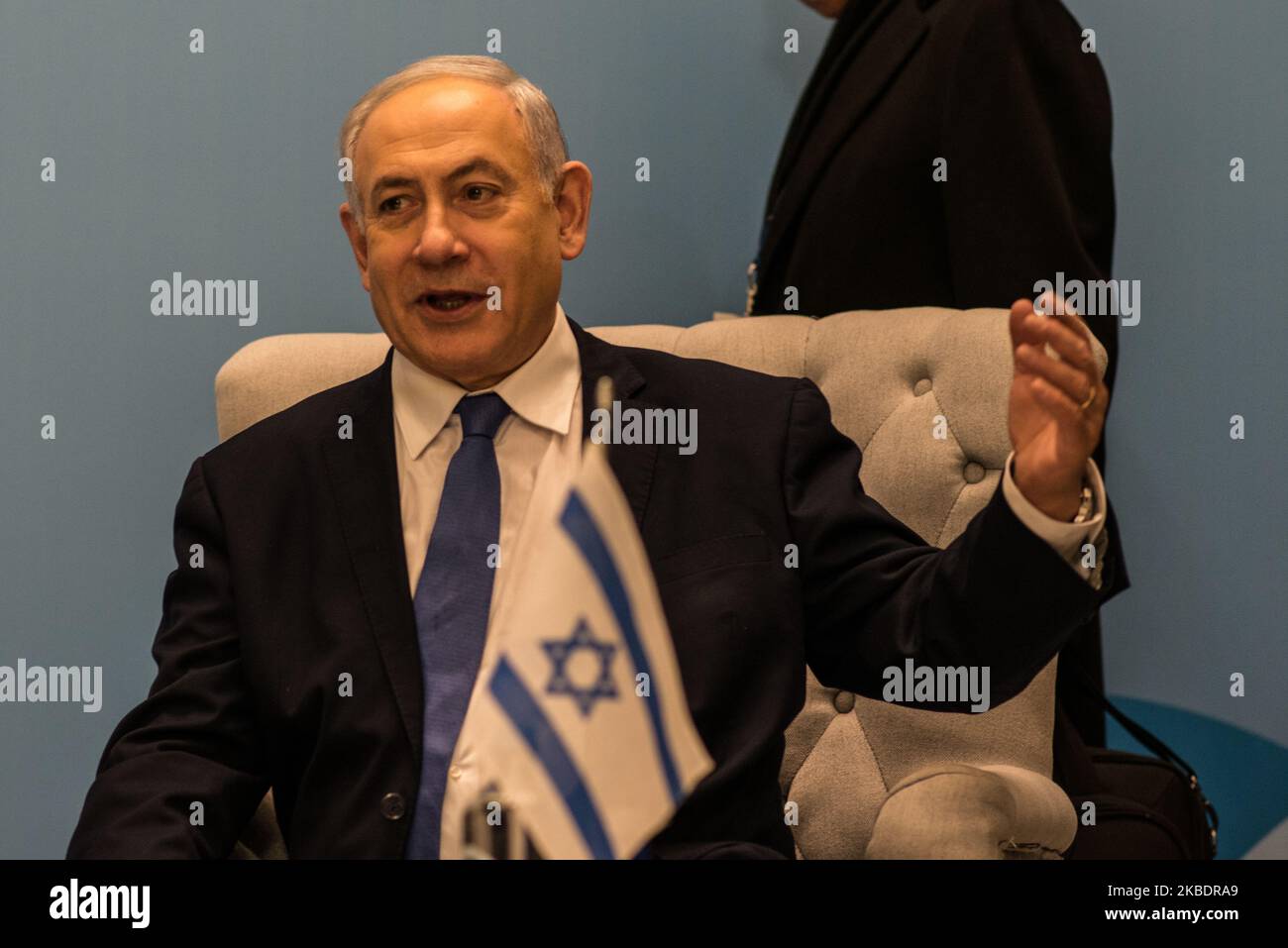 The Prime Minister of Israel Benjamin Netanyahu in Athens for the signature of the EastMed Contract. In Athens on January 2, 2020(Photo by Wassilios Aswestopoulos/NurPhoto) Stock Photo