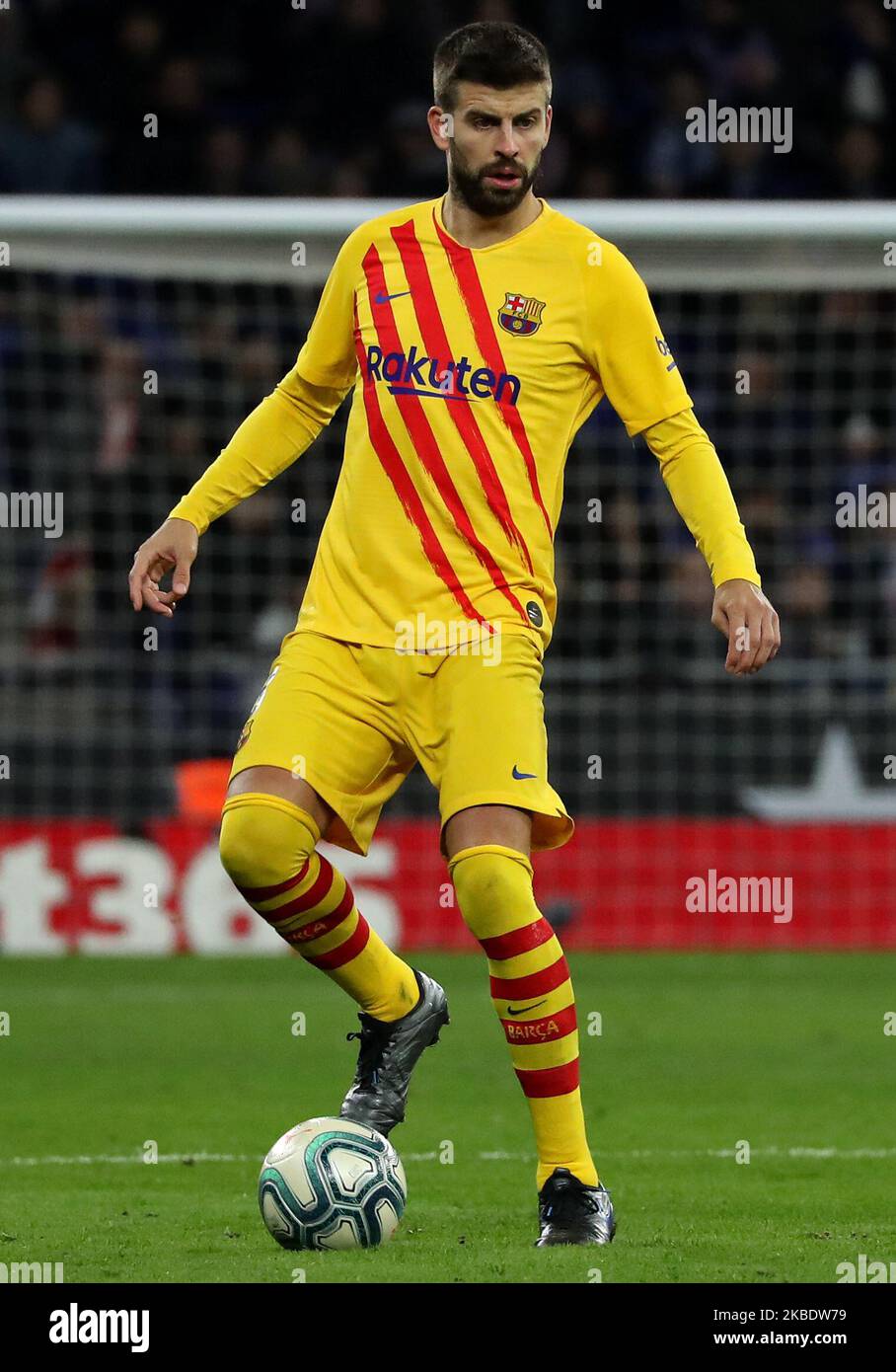 Gerard Pique during the match between RCD Espanyol and FC Barcelona, corresponding to the week 19 of the Liga Santander, played at the RCDE Stadium on 04th January 2020, in Barcelona, Spain. -- (Photo by Urbanandsport/NurPhoto) Stock Photo