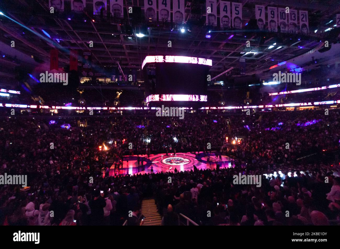 General view of Scotiabank Arena during the Toronto Raptors vsLos Angeles Clippers NBA regular season game at Scotiabank Arena on December 11, 2019 in Toronto, Canada (Photo by Anatoliy Cherkasov/NurPhoto) Stock Photo