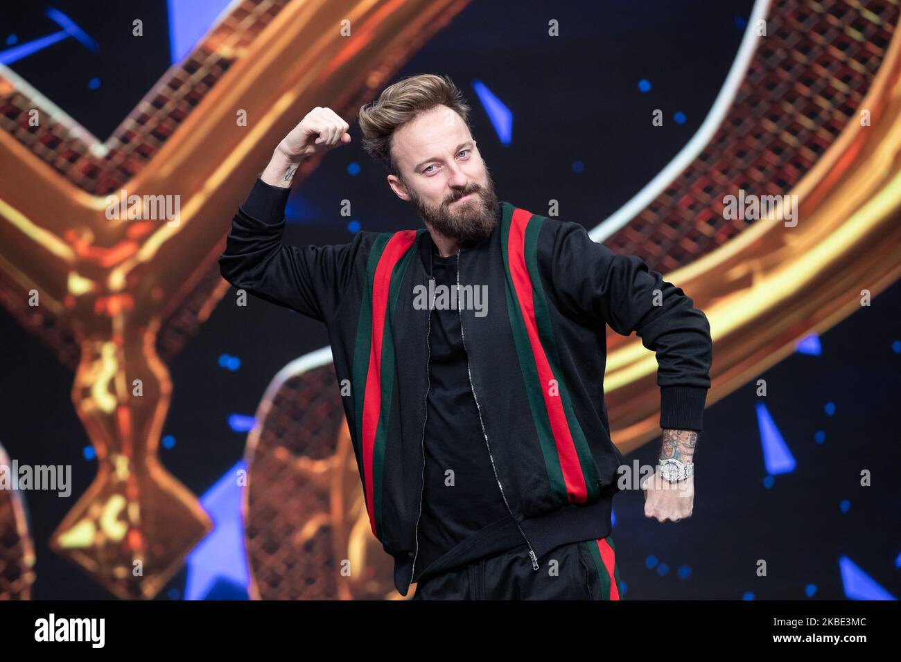 Francesco Facchinetti attends the presentation of the new television show 'The masked singer', in Milan, Italy, on January 8, 2020. (Photo by Mauro Fagiani/NurPhoto) Stock Photo