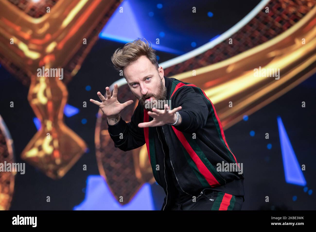 Francesco Facchinetti attends the presentation of the new television show 'The masked singer', in Milan, Italy, on January 8, 2020. (Photo by Mauro Fagiani/NurPhoto) Stock Photo