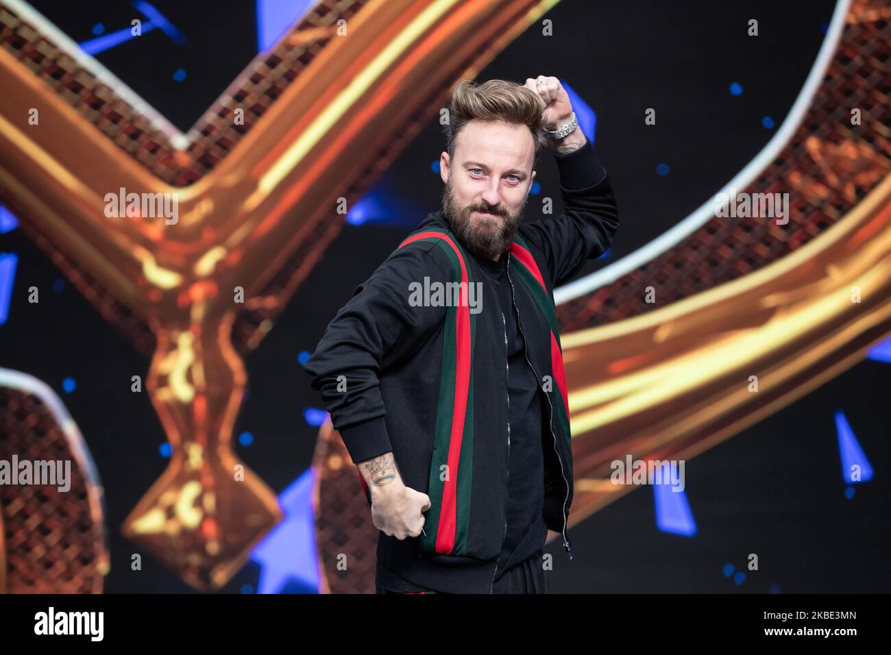 Francesco Facchinetti attends the presentation of the new television show 'The masked singer', in Milan, Italy, on January 8, 2020. (Photo by Mauro Fagiani/NurPhoto) Stock Photo