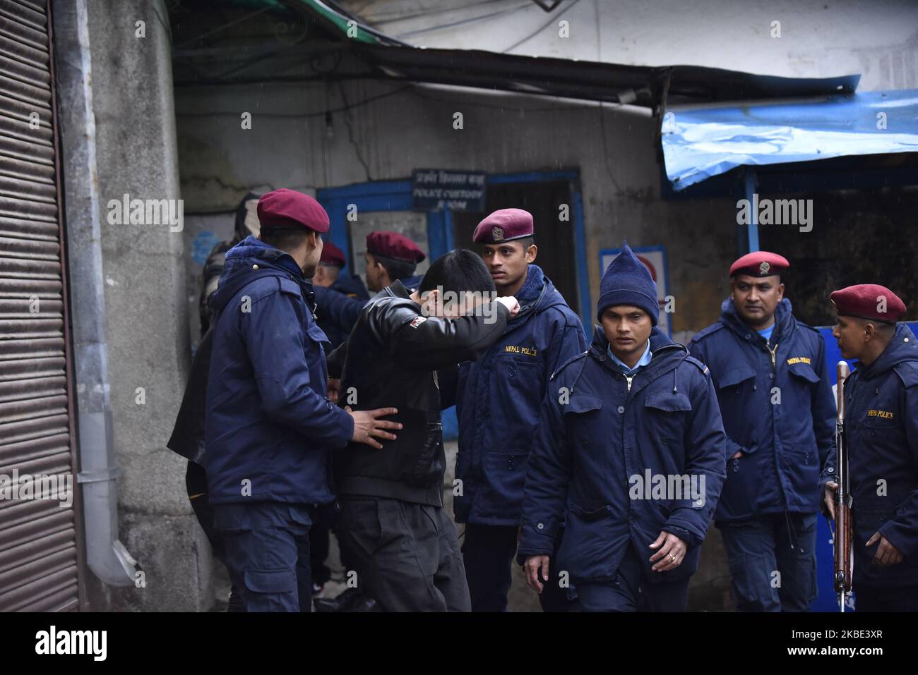 Nepalese Police officers escorting Chinese nationals to deport on Wednesday, January 08, 2020