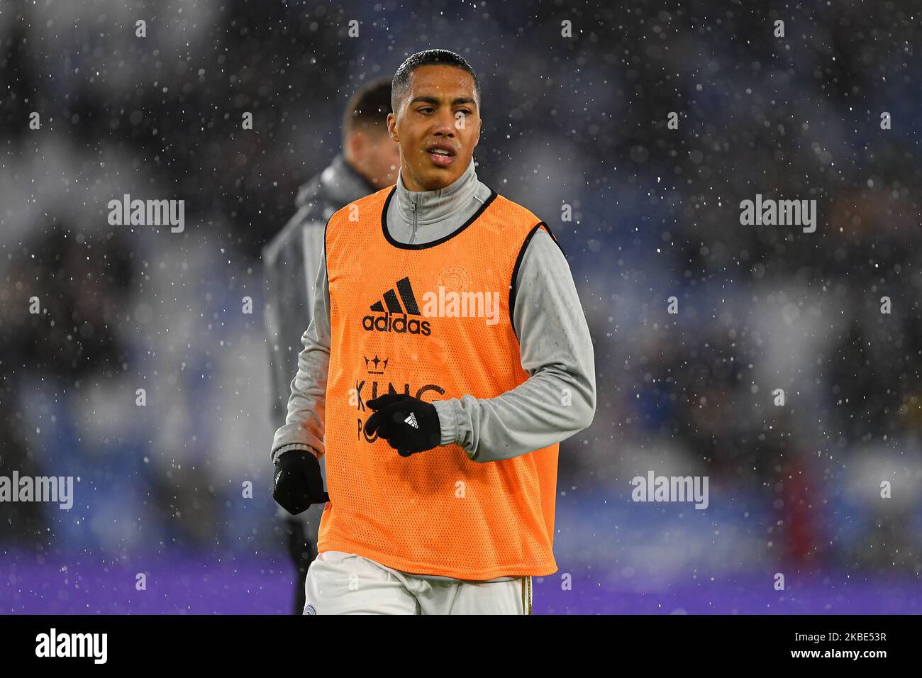 Youri Tielemans (8) of Leicester City warms up during the Carabao Cup Semi Final 1st Leg between Leicester City and Aston Villa at the King Power Stadium, Leicester on Wednesday 8th January 2020. (Photo by Jon Hobley/MI News/NurPhoto) Stock Photo