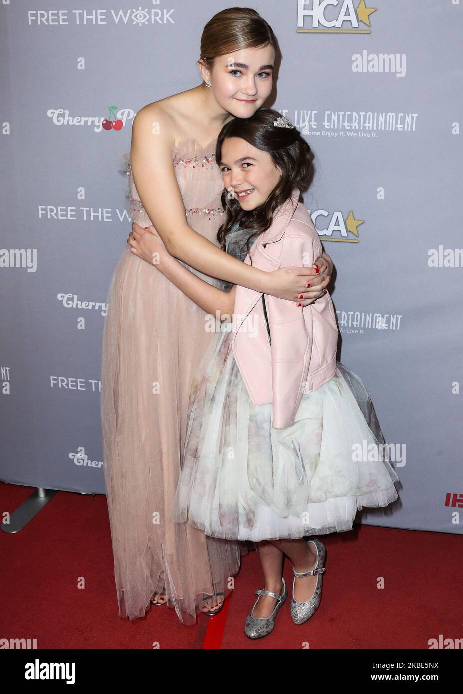 HOLLYWOOD, LOS ANGELES, CALIFORNIA, USA - JANUARY 09: Millicent Simmonds and Brooklyn Prince arrive at the 3rd Annual Hollywood Critics' Awards held at the Taglyan Cultural Complex on January 9, 2020 in Hollywood, Los Angeles, California, United States. (Photo by Xavier Collin/Image Press Agency/NurPhoto) Stock Photo