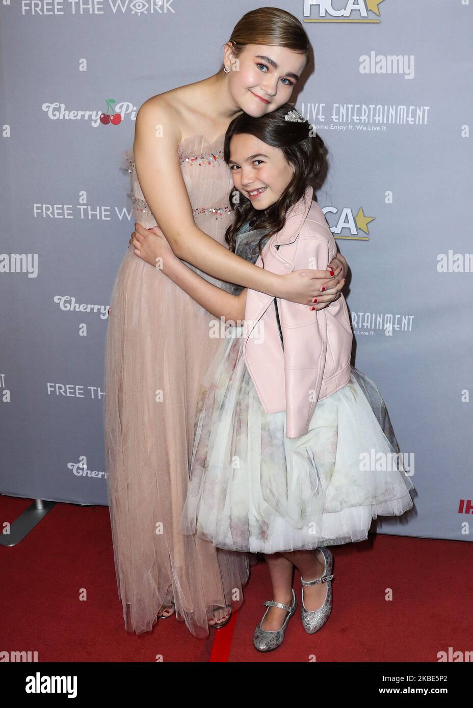 HOLLYWOOD, LOS ANGELES, CALIFORNIA, USA - JANUARY 09: Millicent Simmonds and Brooklyn Prince arrive at the 3rd Annual Hollywood Critics' Awards held at the Taglyan Cultural Complex on January 9, 2020 in Hollywood, Los Angeles, California, United States. (Photo by Xavier Collin/Image Press Agency/NurPhoto) Stock Photo