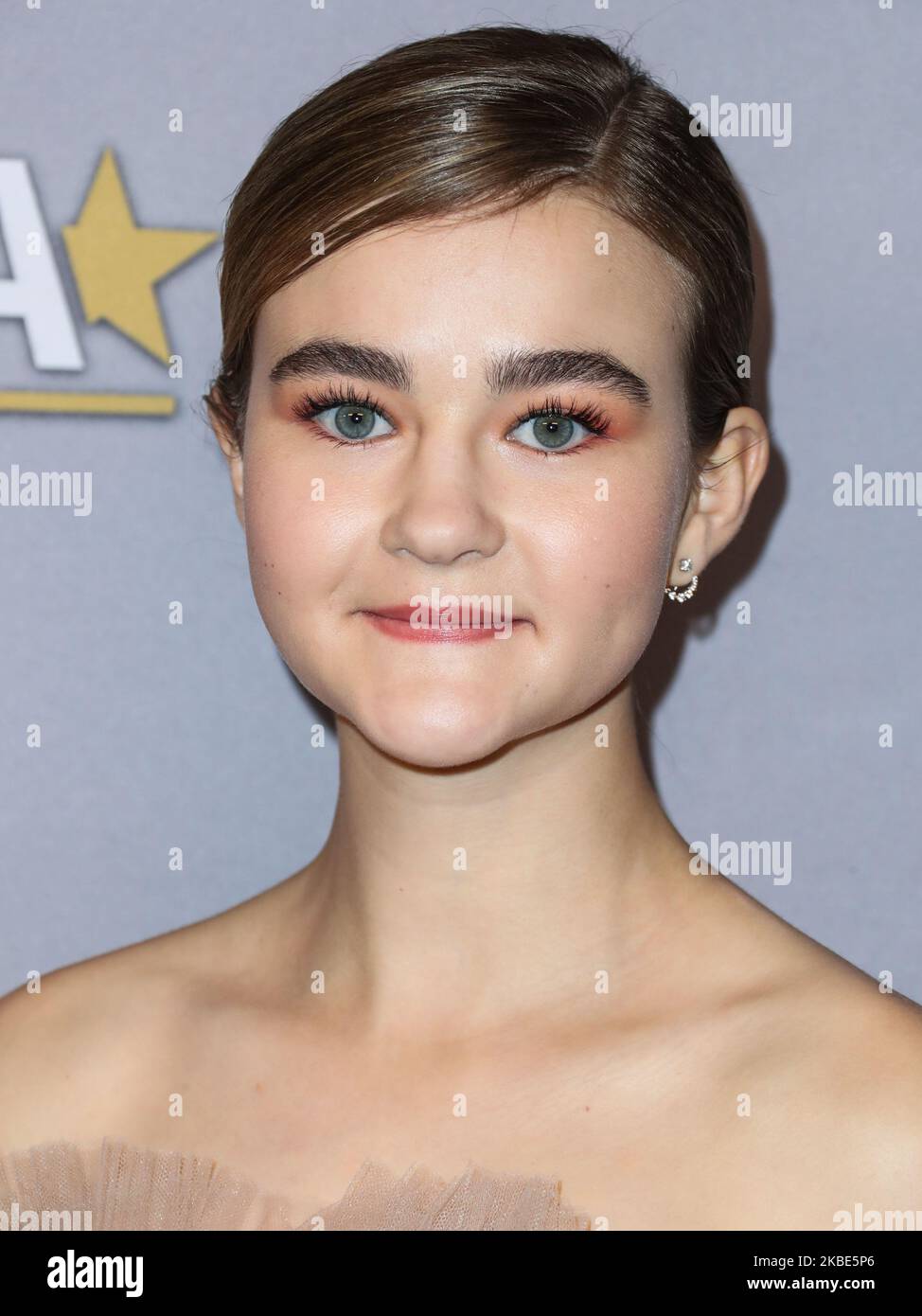 HOLLYWOOD, LOS ANGELES, CALIFORNIA, USA - JANUARY 09: Actress Millicent Simmonds arrives at the 3rd Annual Hollywood Critics' Awards held at the Taglyan Cultural Complex on January 9, 2020 in Hollywood, Los Angeles, California, United States. (Photo by Xavier Collin/Image Press Agency/NurPhoto) Stock Photo