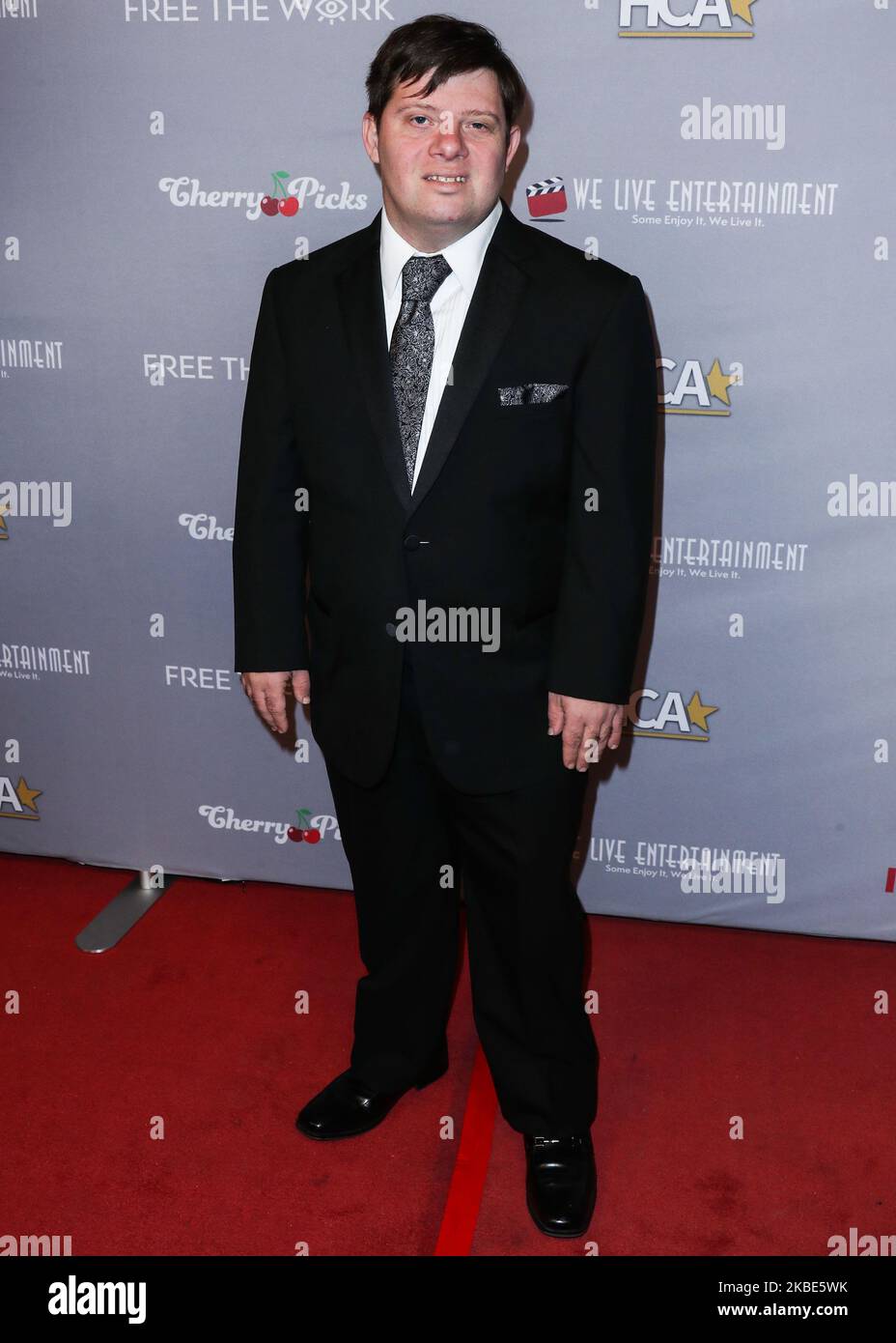 HOLLYWOOD, LOS ANGELES, CALIFORNIA, USA - JANUARY 09: Zack Gottsagen arrives at the 3rd Annual Hollywood Critics' Awards held at the Taglyan Cultural Complex on January 9, 2020 in Hollywood, Los Angeles, California, United States. (Photo by Xavier Collin/Image Press Agency/NurPhoto) Stock Photo