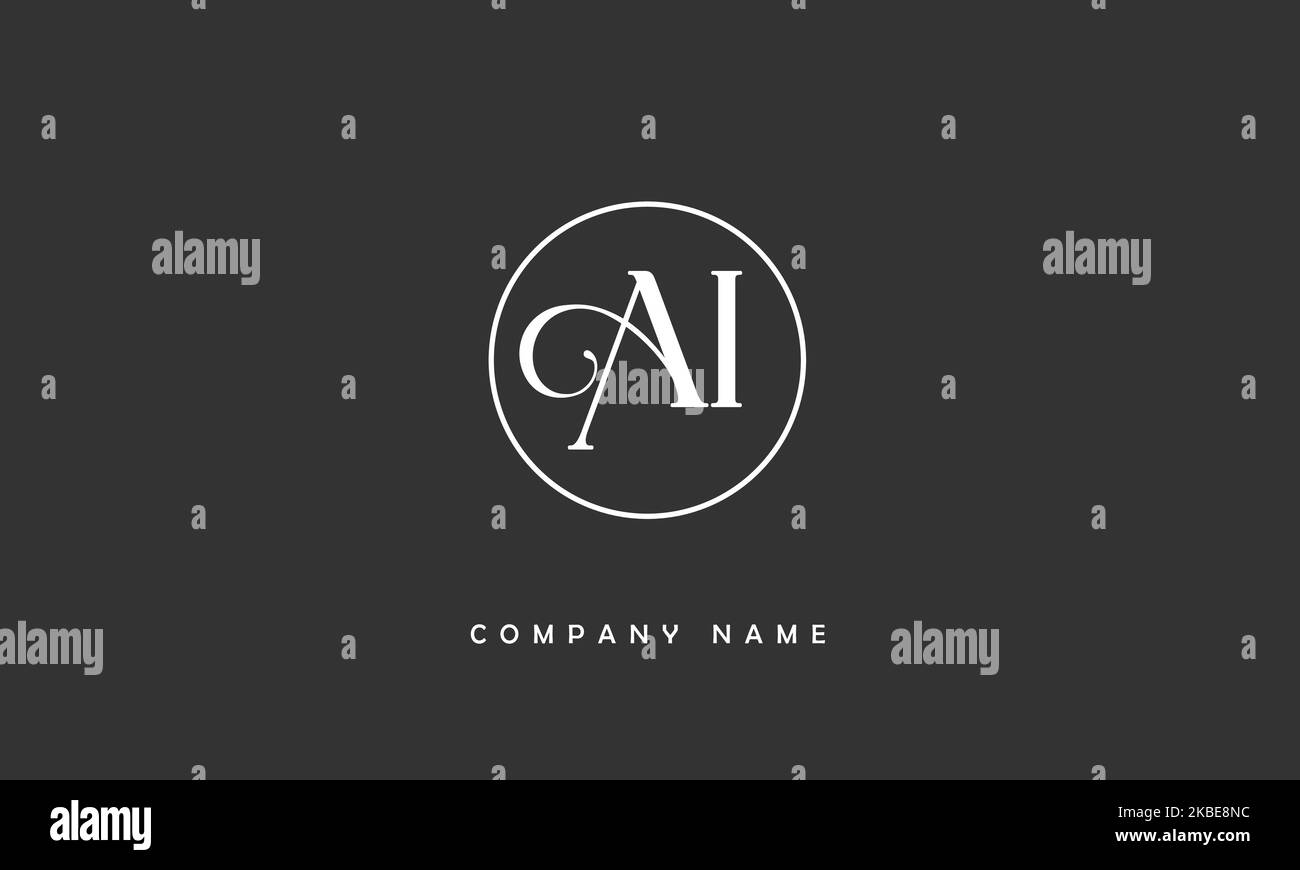 AI, IA Abstract Letters Logo Monogram Stock Vector