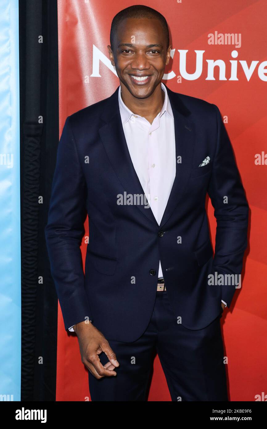 PASADENA, LOS ANGELES, CALIFORNIA, USA - JANUARY 11: J. August Richards arrives at the 2020 NBCUniversal Winter TCA Press Tour held at The Langham Huntington Hotel on January 11, 2020 in Pasadena, Los Angeles, California, United States. (Photo by Xavier Collin/Image Press Agency/NurPhoto) Stock Photo