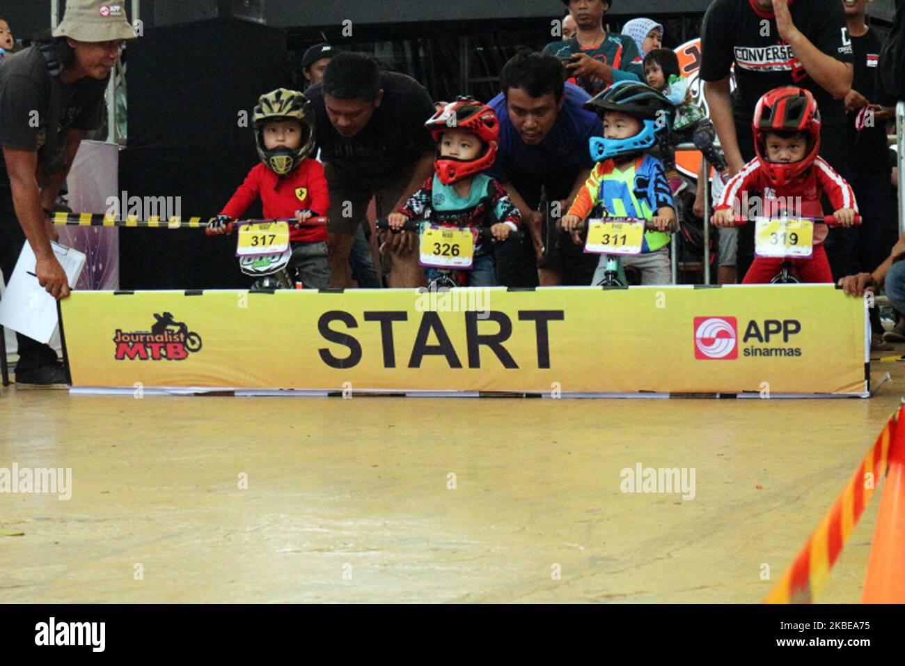 Early age bicycle racers compete at the 2020 Balance Bike Competition ...