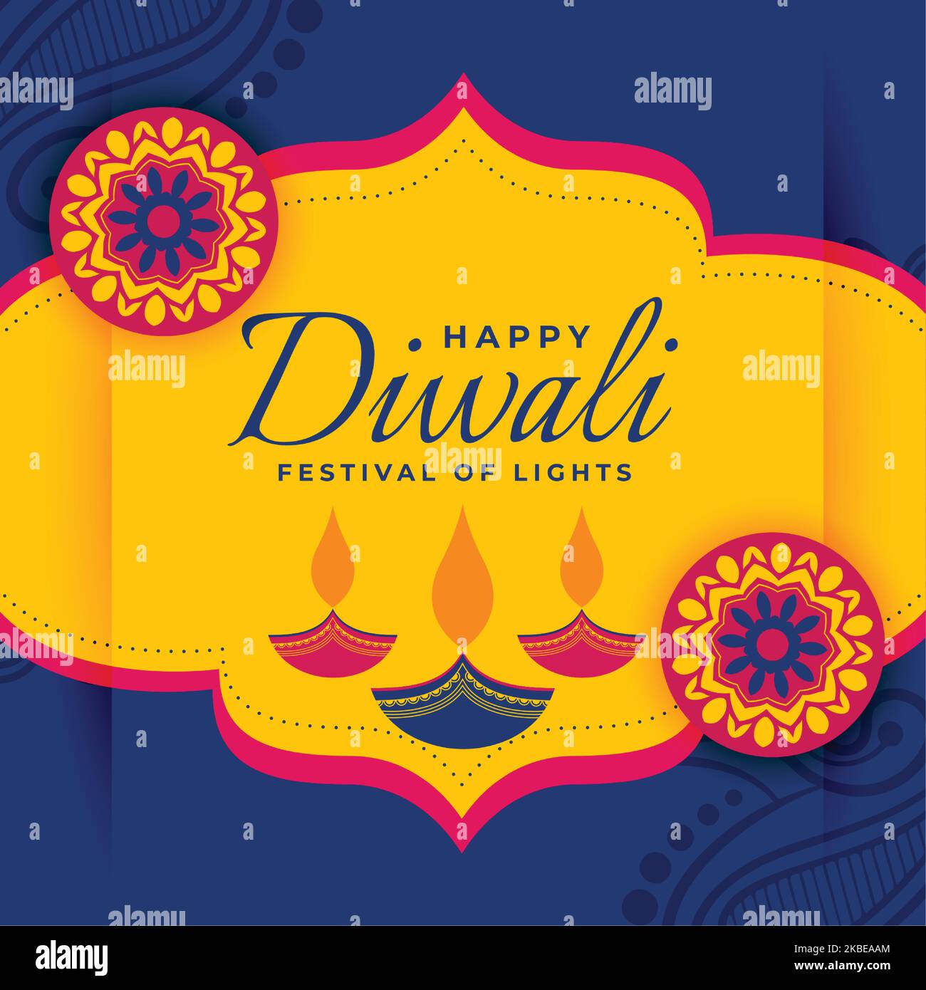 happy diwali poster wishes card in lovely colors with colorful diya
