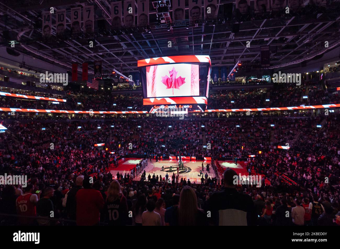Overall view of Scotiabank Arena during the Toronto Raptors vs San Antonio Spurs NBA regular season game at Scotiabank Arena on January 12, 2020 in Toronto, Canada (San Antonio Spurs won 105-104) (Photo by Anatoliy Cherkasov/NurPhoto) Stock Photo