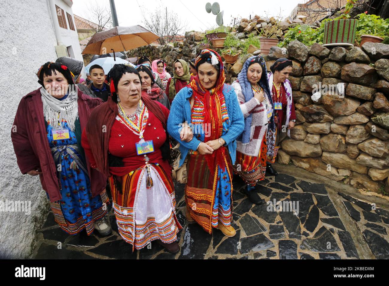 Algerian Berbers celebrate New Year 2970 in Sahel village, south of  Tizi-Ouzou, east of Algiers, 12 January 2020. Berbers, an ethnic group from  the pre-Arab populations of North Africa, are currently celebrating