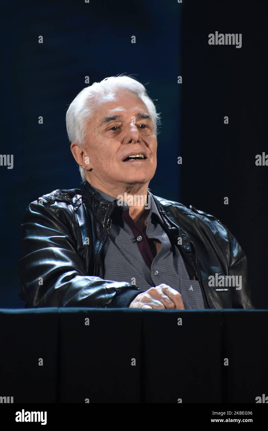 Enrique Guzman attends a press conference of the musical Jesus Christ