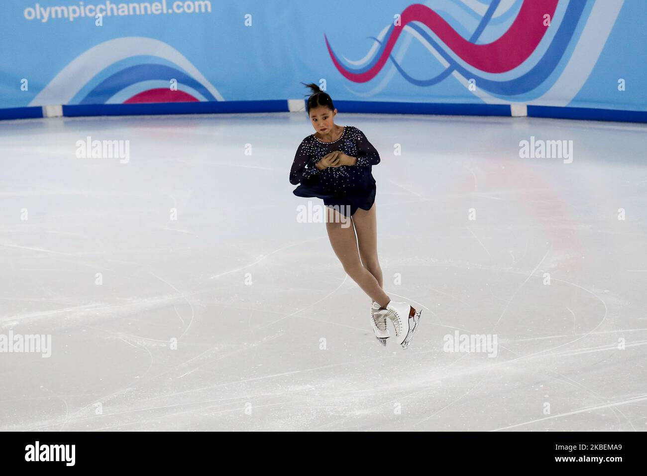 Wang Kate from the USA competes in the Figure Skating Mixed NOC Team