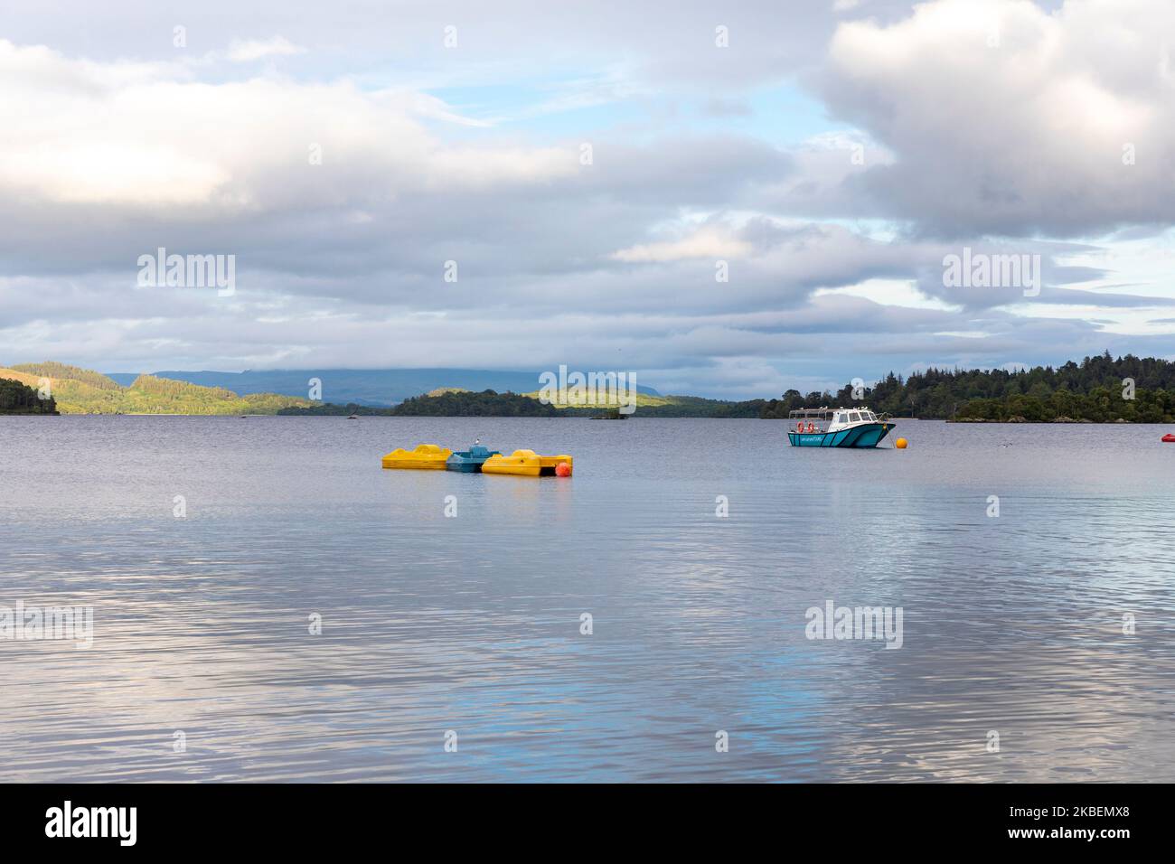 Loch Lomond in southern Scotland view across the Loch to countryside in the national park,Scotland,UK,summer 2022 Stock Photo