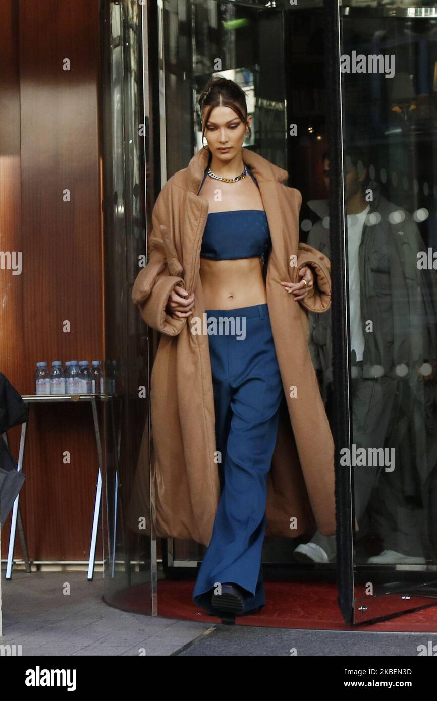 Model Bella Hadid is seen out and about in Paris, France. on January 16