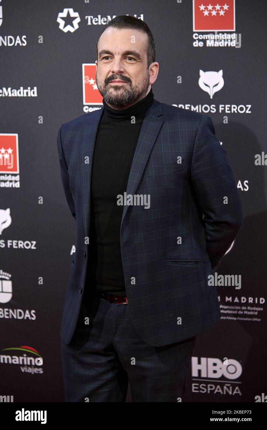 Nacho Vigalondo attends the 'FEROZ' awards 2020 Red Carpet photocall at Teatro Auditorio Ciudad de Alcobendas in Madrid, Spain on Jan 16, 2020 (Photo by Carlos Dafonte/NurPhoto) Stock Photo