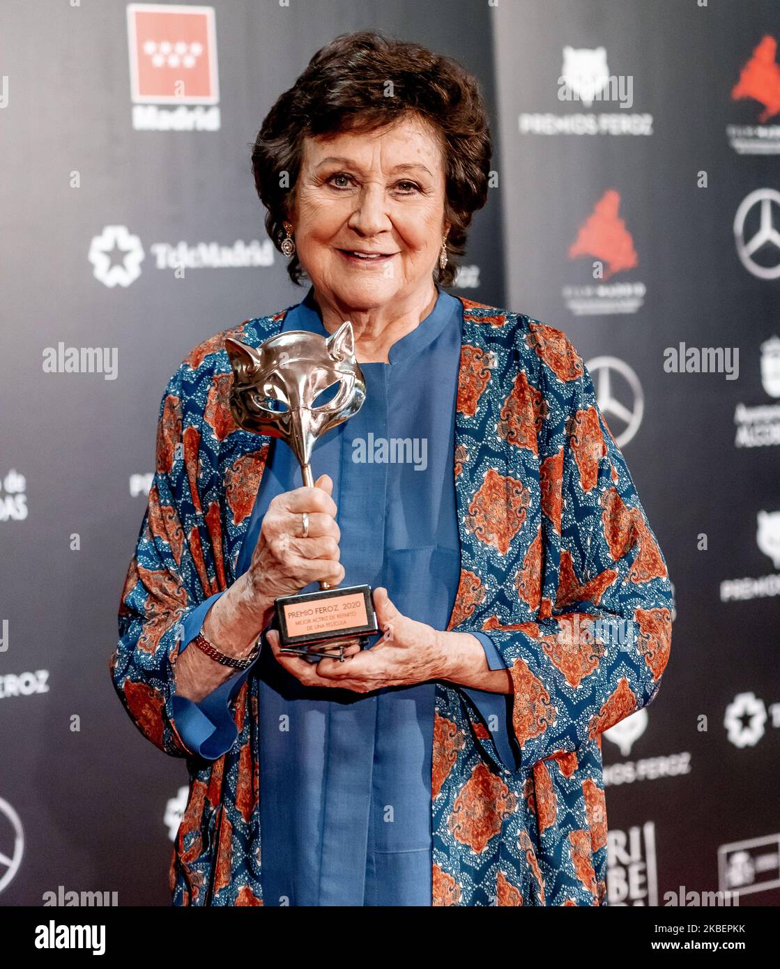 Julieta Serrano poses in the Press Room after winning the the best supporting actress Award during 'Feroz Awards' 2020 at Teatro Auditorio Ciudad de Alcobendas on January 16, 2020 in Madrid, Spain. (Miriam Vera/Coolmedia/NurPhoto) Stock Photo