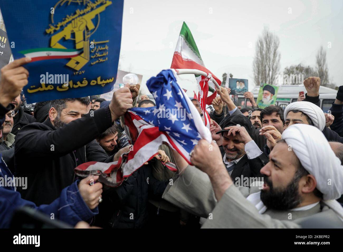 Khamenei Supporters Regime supporters protest against U.S. following a Friday prayer led by ...